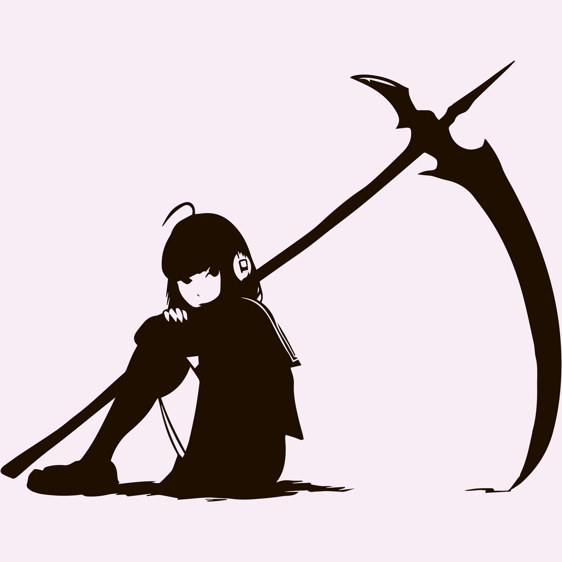 Anime Wall Decals Girl With Scythe Of Death - EC1095 – SDA Image Design Shop